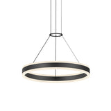 Double Corona Ring Pendant By Sonneman Lighting, Finish: Satin Black, Size: Small