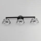 Domain 3 Light Wall Sconce By Studio M, Finish: Black, Shades Color: Mirror Smoke