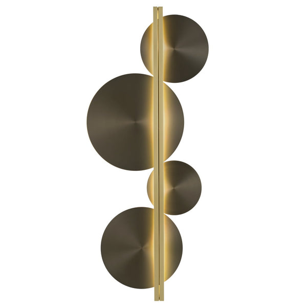Strate Moon Wall Light By CVL, Finish: Satin Brass, Color: Satin Graphite