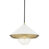 Marnie Pendant by Mitzi, Color: Black, White, Finish: Brass Aged, Nickel Polished, Size: Small, Large | Casa Di Luce Lighting