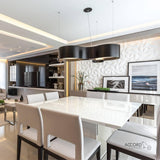 KS Line Pendant Light By Accord, Color: Imbuia, Louro Freijo, Teak, American Walnut, Maple, Charcoal, Sand, Organic Black, Organic White, Organic Cappuccino, Organic Gold, Organic Lead Grey, Size: Small, Medium, Large, ,| Casa Di Luce Lighting