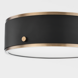 Eli Flush Mount By Troy Lighting, Size: Medium, Finish: Patina Brass And Soft Off Black