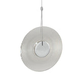 Meclisse Pendant by Sonneman, Color: Clear, Etched, Finish: Polish Chrome, Black, | Casa Di Luce Lighting