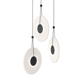 Meclisse 3 Light Pendant by Sonneman, Color: Clear, Etched, Finish: Black, Polish Chrome, | Casa Di Luce Lighting
