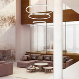 Spunto Three Tier LED Chandelier in living room