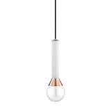 White/Polished Copper Via Mini Pendant by Mitzi