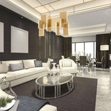 Coburg LED Large Linear Chandelier by Eurofase, Finish: Black, Gold, , | Casa Di Luce Lighting