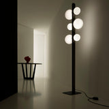 ICS Floor Lamp by Vesoi, Finish: Black, White, Black/Brass, White/Brass, , | Casa Di Luce Lighting