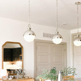 Latham Pendant by Hudson Valley, Finish: Nickel Polished, Distressed Bronze-Hudson Valley, Size: Small, Large, | Casa Di Luce Lighting