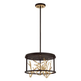 Aerie 4-Light LED Round Chandelier by Eurofase, Finish: Black/Silver, Bronze/Gold, , | Casa Di Luce Lighting