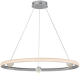 Nodes LED Chandelier By ET2, Finish: Brushed Aluminum, Diameter: 32 inch