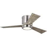 Brushed Steel/Light Grey Weathered Oak Small Clarity Ceiling Fan by Monte Carlo Fans