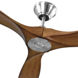 Brushed Steel/Koa Medium Maverick Fan by Monte Carlo