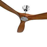 Brushed Steel/Koa Medium Maverick Fan by Monte Carlo