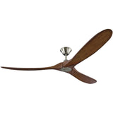 Brushed Steel/Koa Large Maverick Fan by Monte Carlo
