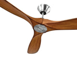 Brushed Steel/Koa Large Maverick Fan by Monte Carlo