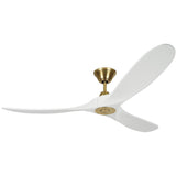 Burnished Brass/Matte White Medium Maverick Fan by Monte Carlo