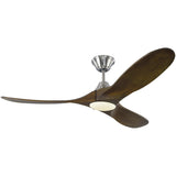 Brushed Steel/Dark Walnut Small Maverick LED Collection Fan by Monte Carlo Fans
