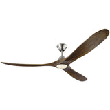 Brushed Steel/Dark Walnut Large Maverick LED Collection Fan by Monte Carlo Fans