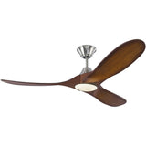 Brushed Steel/Koa Small Maverick LED Collection Fan by Monte Carlo Fans