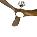 Brushed Steel/Koa Small Maverick LED Collection Fan by Monte Carlo Fans