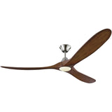 Brushed Steel/Koa Large Maverick LED Collection Fan by Monte Carlo Fans