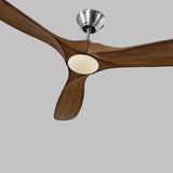 Brushed Steel/Koa Large Maverick LED Collection Fan by Monte Carlo Fans