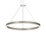 Double Corona Ring Pendant By Sonneman Lighting, Finish: Bright Satin Aluminum, Size: Medium