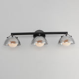 Domain 3 Light Wall Sconce By Studio M, Finish: Black, Shades Color: Mirror Smoke