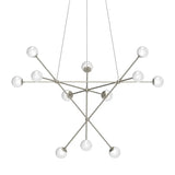 Proton Alpha Chandelier By Sonneman Lighting, Finish: Satin Nickel Lens Type: White Crushed Glass