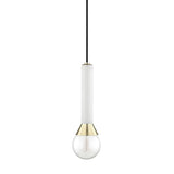 White/Polished Brass Via Mini Pendant by Mitzi
