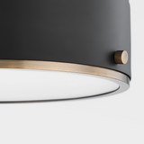 Eli Flush Mount By Troy Lighting, Size: Medium, Finish: Patina Brass And Soft Off Black