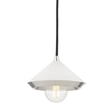 Marnie Pendant by Mitzi, Color: White, Finish: Nickel Polished, Size: Small | Casa Di Luce Lighting