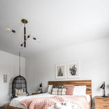 Astrid Chandelier by Mitzi, Finish: Aged Brass/Black-Mitzi, Polished Nickel/Black-Mitzi, Number of Lights: 4, 8, 12, | Casa Di Luce Lighting