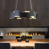 Moderne LED Chandelier by Kichler, Finish: Nickel Satin, Olde Bronze-Kichler, , | Casa Di Luce Lighting