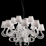 Chrome-Ivory Boa Chandelier by Italamp
