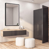 Medium-Black Cerissa Rectangular Mirror in Bedroom