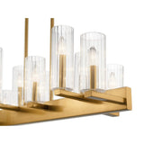 Cleara 10 Light Linear Chandelier by Kichler, Finish: Nickel Polished, Gold, , | Casa Di Luce Lighting