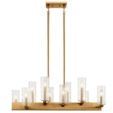 Cleara 10 Light Linear Chandelier by Kichler, Finish: Nickel Polished, Gold, , | Casa Di Luce Lighting