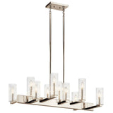 Cleara 10 Light Linear Chandelier by Kichler, Finish: Nickel Polished, , | Casa Di Luce Lighting