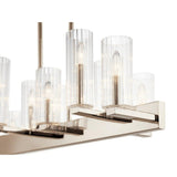 Cleara 10 Light Linear Chandelier by Kichler, Finish: Nickel Polished, Gold, , | Casa Di Luce Lighting