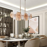Plated Brass Sue-Anne Island Chandelier in Dining Room