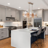 Plated Brass Sue-Anne Island Chandelier in Kitchen