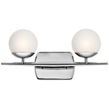 Jasper Bath Bar by Kichler, Finish: Chrome, Natural Brass, Number of Lights: 2, 3, 4, | Casa Di Luce Lighting