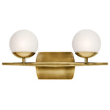 Jasper Bath Bar by Kichler, Finish: Chrome, Natural Brass, Number of Lights: 2, 3, 4, | Casa Di Luce Lighting