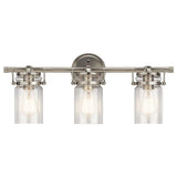 Brinley Bath Bar by Kichler, Finish: Nickel Brushed, Number of Lights: 3, | Casa Di Luce Lighting