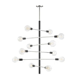 Astrid Chandelier by Mitzi, Finish: Aged Brass/Black-Mitzi, Polished Nickel/Black-Mitzi, Number of Lights: 4, 8, 12, | Casa Di Luce Lighting