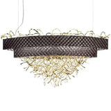 Groovy Suspension by IDL, Finish: Velvet White/Pure Steel-IDL, Velvet White/Light Gold-IDL, Velvet Black/Pure Steel-IDL, Velvet Black/Light Gold-IDL, Pure Steel-IDL, Light Gold-IDL, Black Leaf/Pure Steel-IDL, Black Leaf/Light Gold-IDL, , | Casa Di Luce Lighting