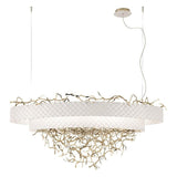 Groovy Suspension by IDL, Finish: Velvet White/Pure Steel-IDL, Velvet White/Light Gold-IDL, Velvet Black/Pure Steel-IDL, Velvet Black/Light Gold-IDL, Pure Steel-IDL, Light Gold-IDL, Black Leaf/Pure Steel-IDL, Black Leaf/Light Gold-IDL, , | Casa Di Luce Lighting