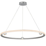 Nodes LED Chandelier By ET2, Finish: Brushed Aluminum, Diameter: 40 inch